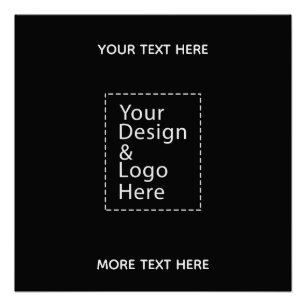 Simple Logo and DesignText Business Branding Black Poster