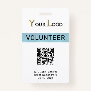 Simple Logo and QR Code Event  ID Badge
