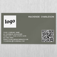 Simple Logo and QR Code Sage Green