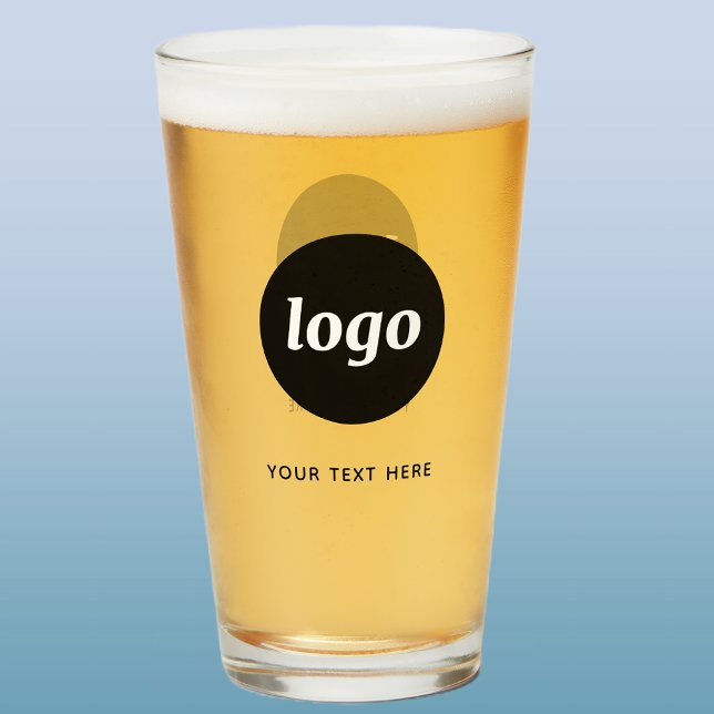 Simple Logo and Text Business Beer Glass (Logo with text business promotional beer glass)