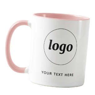 Simple Logo and Text Business Branding Blush Pink Mug