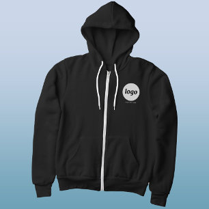 Simple Logo and Text Business Crest and Back Hoodie