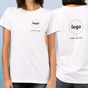 Simple Logo and Text Business Crest and Back T-Shirt