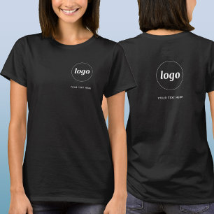 Simple Logo and Text Business Crest and Back T-Shirt