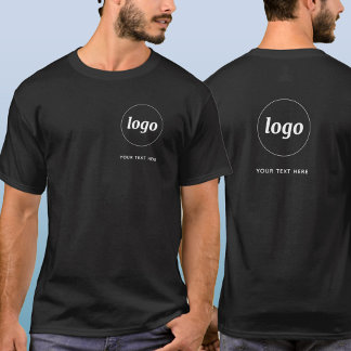 Simple Logo and Text Business Crest and Back T-Shirt