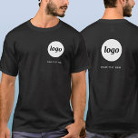 Simple Logo and Text Business Crest and Back T-Shirt<br><div class="desc">Simple logo and custom text business t-shirt with the same logo and text on the crest at the front, and at the back. Replace the logo and text with your own to customise. Wear them yourself, give them to your employees and co-workers to wear as a company uniform, sell them...</div>