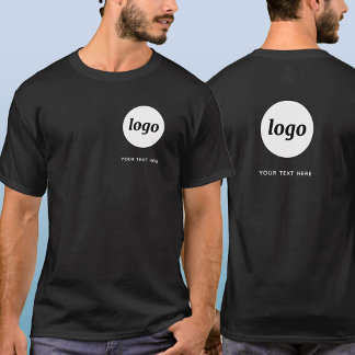 Simple Logo and Text Business Crest and Back T-Shirt