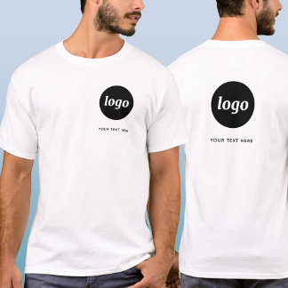 Simple Logo and Text Business Crest and Back T-Shirt