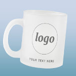 Simple Logo and Text Business Frosted Glass Coffee Mug<br><div class="desc">Simple logo and custom text design for your business. Replace the logo and text with your own to customise. Use them yourself, give them to your employees, staff and co-workers, sell them to customers and clients or give them away as promotional material to inspire customer loyalty. Ideal for staff rooms,...</div>