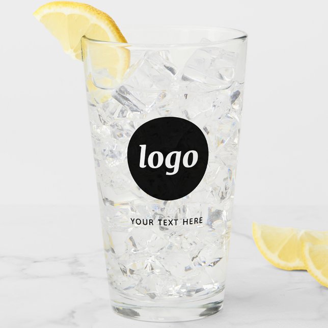 Simple Logo and Text Business Glass (Logo with text business promotional glass tumbler)