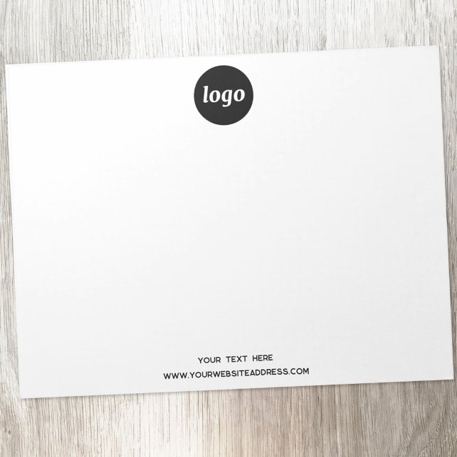 Simple Logo and Text Business Notepad (Simple logo with custom text business branding promotional notepad)