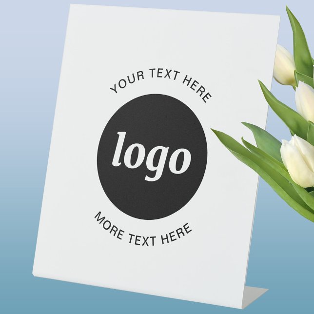 Simple Logo and Text Business Pedestal Sign (Logo with text business promotional pedastal sign)