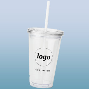 Simple Logo and Text Business Promotional Acrylic Tumbler
