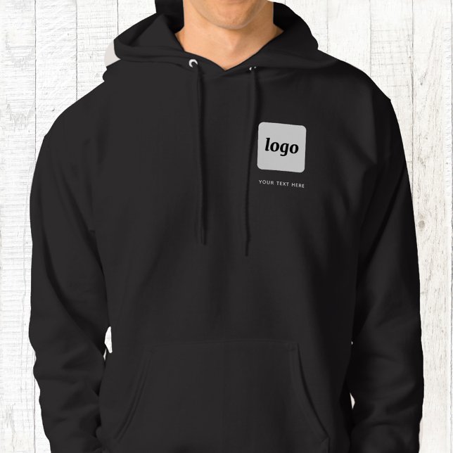 Simple Logo and Text Business Promotional Crest Hoodie (Logo and custom text crest business promotional or uniform hoodie)