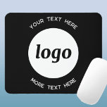 Simple Logo and Text Business Promotional Mouse Mat<br><div class="desc">Simple logo and custom text for your business.  Replace the logo and text with your own to customize,  and remove any of the text if you prefer.  Minimalist and professional to reflect your brand.</div>
