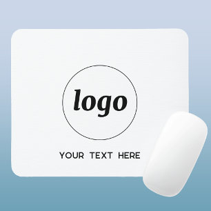 Simple Logo and Text Business Promotional Mouse Mat