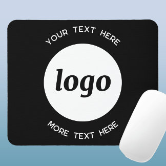 Simple Logo and Text Business Promotional Mouse Mat