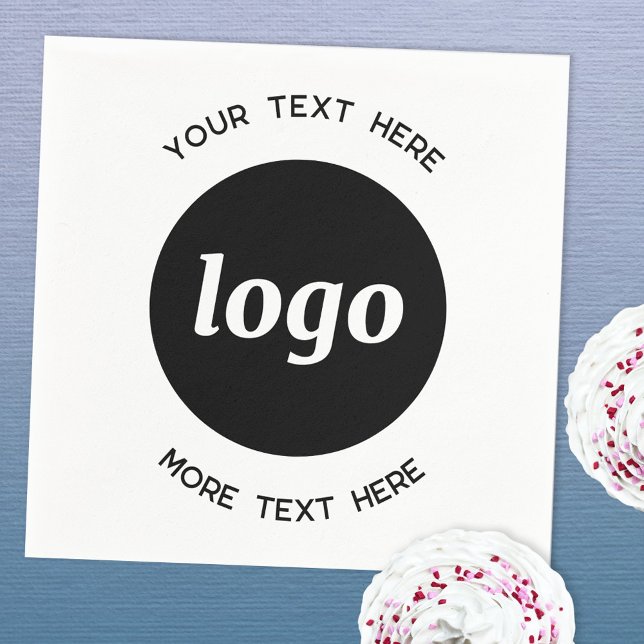 Simple Logo and Text Business Promotional Napkin (Logo with text business promotional paper napkins)