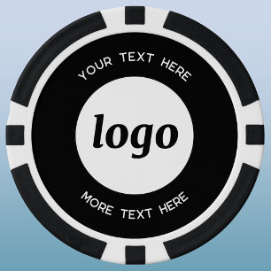 Simple Logo and Text Business Promotional Poker Chips