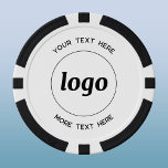 Simple Logo and Text Business Promotional Poker Chips<br><div class="desc">Simple logo and custom text for promoting your business.  Replace the logo and text with your own to customise.  Minimalist and professional to reflect your brand.</div>