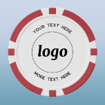 Simple Logo and Text Business Promotional Poker Chips<br><div class="desc">Simple logo and custom text for promoting your business.  Replace the logo and text with your own to customise.  Minimalist and professional to reflect your brand.</div>