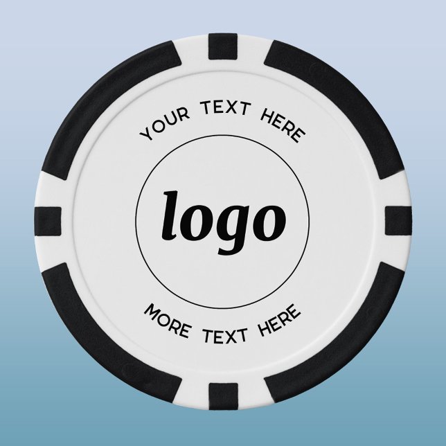 Simple Logo and Text Business Promotional Poker Chips (Simple business logo and custom text promotional poker chip)