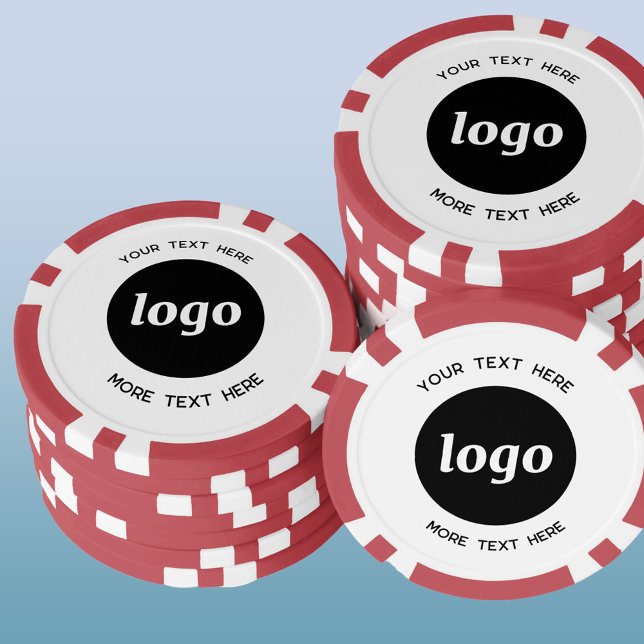Simple Logo and Text Business Promotional Poker Chips (Simple custom logo with text business promotional poker chips)