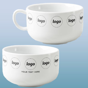 Simple Logo and Text Business Promotional Soup Mug
