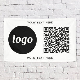 Simple Logo and Text Business QR Code Banner