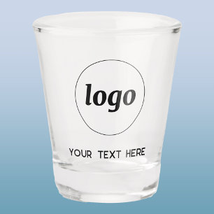 Simple Logo and Text Business Shot Glass
