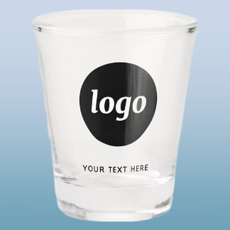 Simple Logo and Text Business Shot Glass