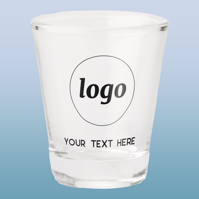 Simple Logo and Text Business Shot Glass (Logo with custom text business promotional shot glass)