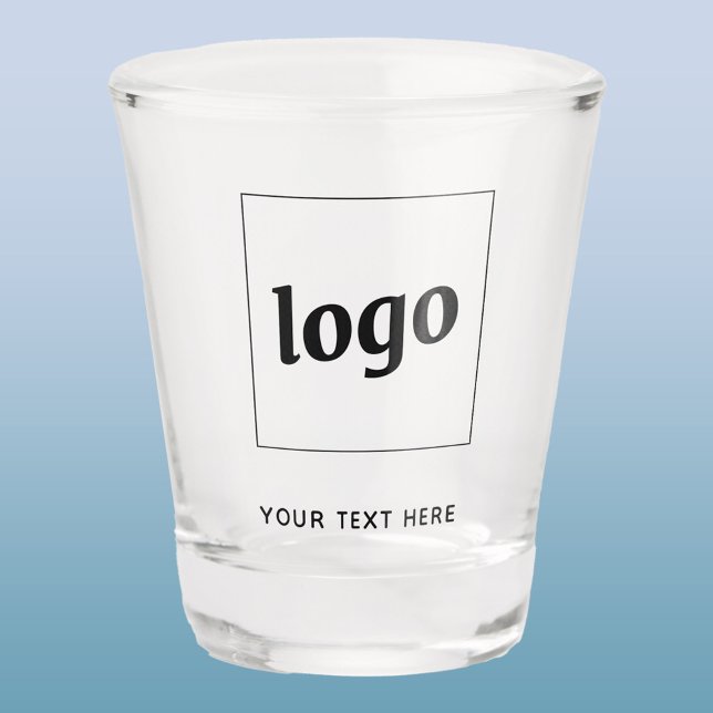 Simple Logo and Text Business Shot Glass (Logo and custom text business promotional shot glass)