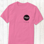 Simple Logo and Text Business T-Shirt<br><div class="desc">Simple logo and custom text business t-shirt.  Replace the logo and text with your own to customise.  Wear them yourself,  give them to your employees and co-workers,  sell them to customers and clients or give them away as promotional material to inspire customer loyalty. Great for uniforms or team events.</div>