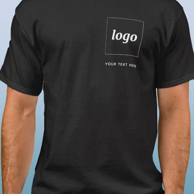 Simple Logo and Text Business T-Shirt (Simple logo with custom text business branding promotional t-shirt)