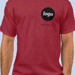 Simple Logo and Text Business T-Shirt<br><div class="desc">Simple logo and custom text business t-shirt.  Replace the logo and text with your own to customise.  Wear them yourself,  give them to your employees and co-workers,  sell them to customers and clients or give them away as promotional material to inspire customer loyalty.</div>