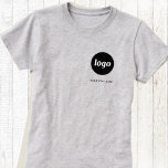 Simple Logo and Text Business T-Shirt<br><div class="desc">Simple logo and custom text business t-shirt.  Replace the logo and text with your own to customise.  Wear them yourself,  give them to your employees and co-workers,  sell them to customers and clients or give them away as promotional material to inspire customer loyalty.</div>