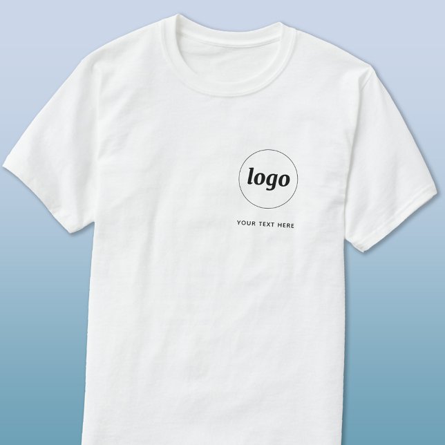 Simple Logo and Text Business T-Shirt (Simple logo with custom text business branding promotional t-shirt)