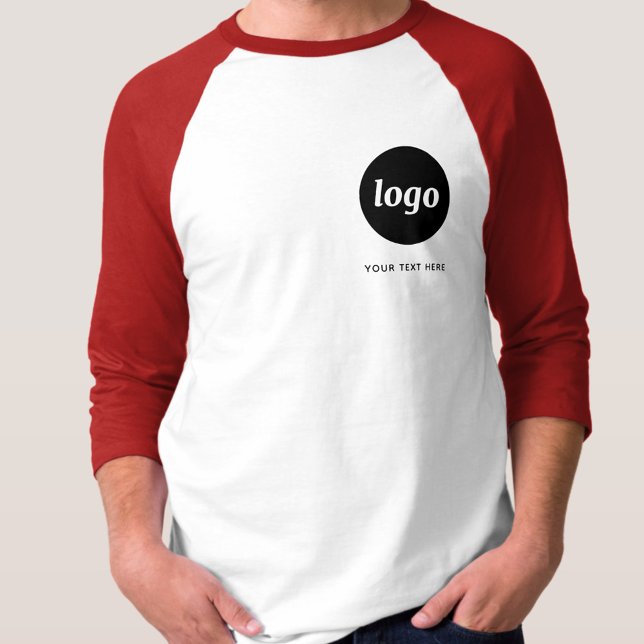 Simple Logo and Text Business T-Shirt (Simple logo with custom text business branding promotional t-shirt)
