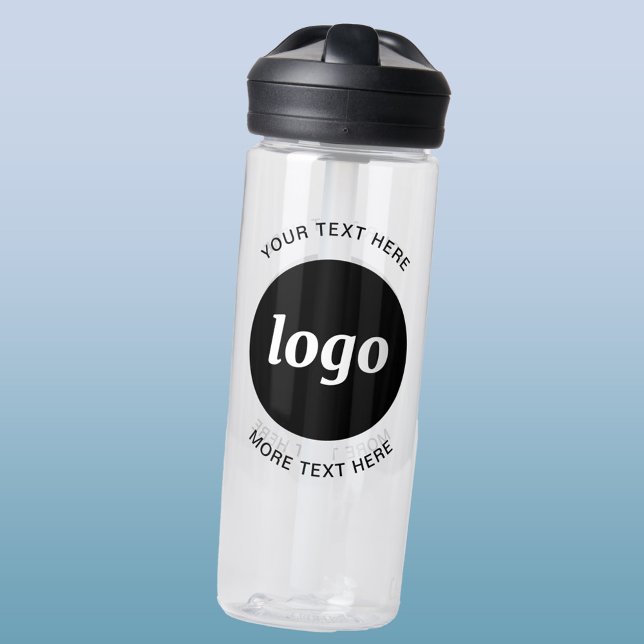 Simple Logo and Text Business Water Bottle (Logo with text business promotional water bottle)