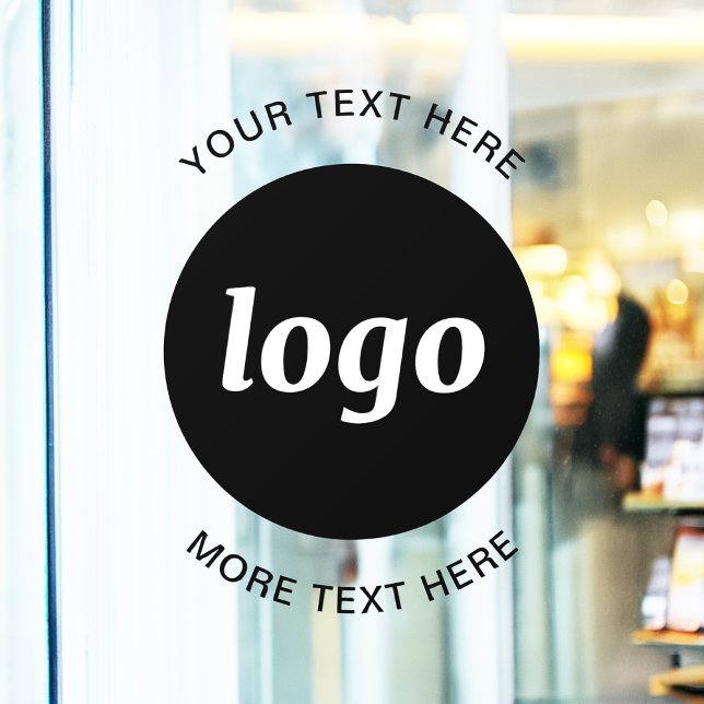 Simple Logo and Text Business Window Cling (Simple logo with custom text business branding promotional  window cling signage)