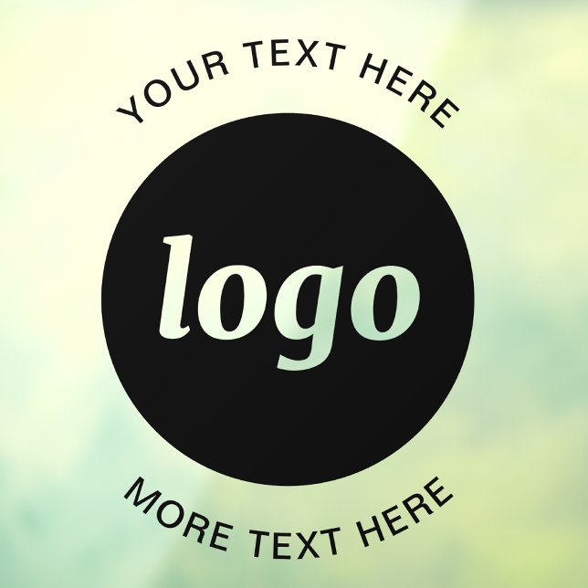Simple Logo and Text Business Window Cling (Simple logo with custom text business branding promotional  window cling signage)