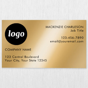 Simple Logo and Text Gold Effect Magnetic Business Card