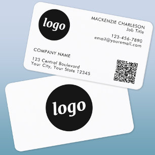 Simple Logo and Text QR Code Business Card