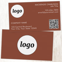 Simple Logo and Text QR Code Terracotta