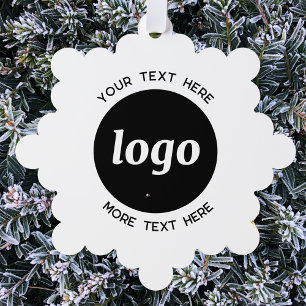 Simple Logo and Text QR Code Tree Decoration Card