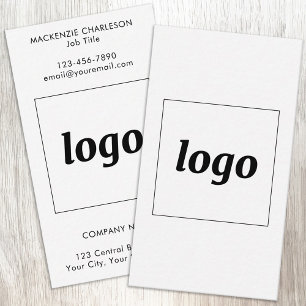 Simple Logo and Text Vertical Business Card