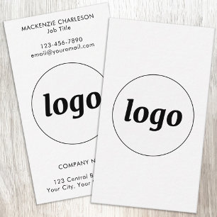 Simple Logo and Text Vertical Business Card