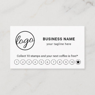 Simple Logo Black and White Star Modern Loyalty Card
