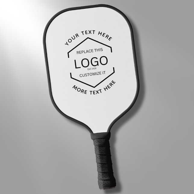 Simple Logo Black Text Business Promotional Pickleball Paddle (Creator Uploaded)